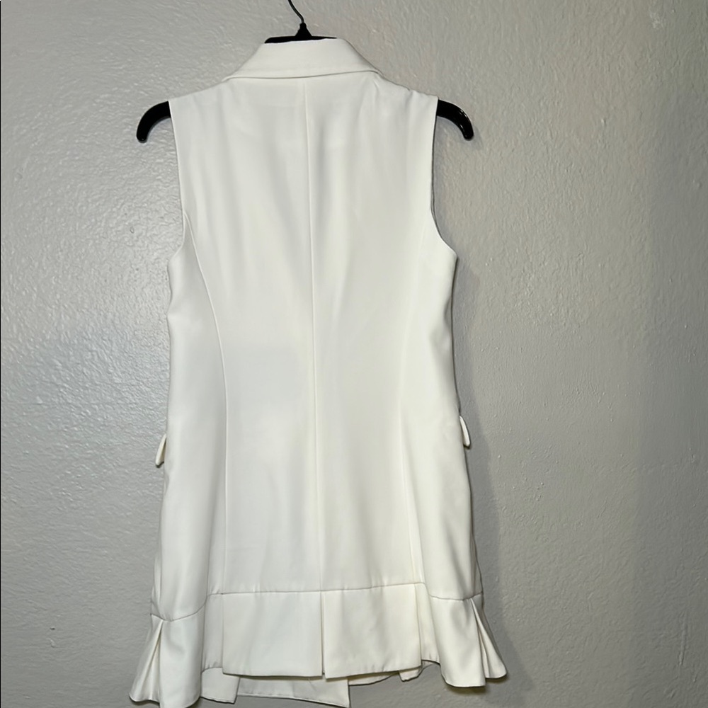 Zara Ivory Double-Breasted Vest - Picture 9 of 11